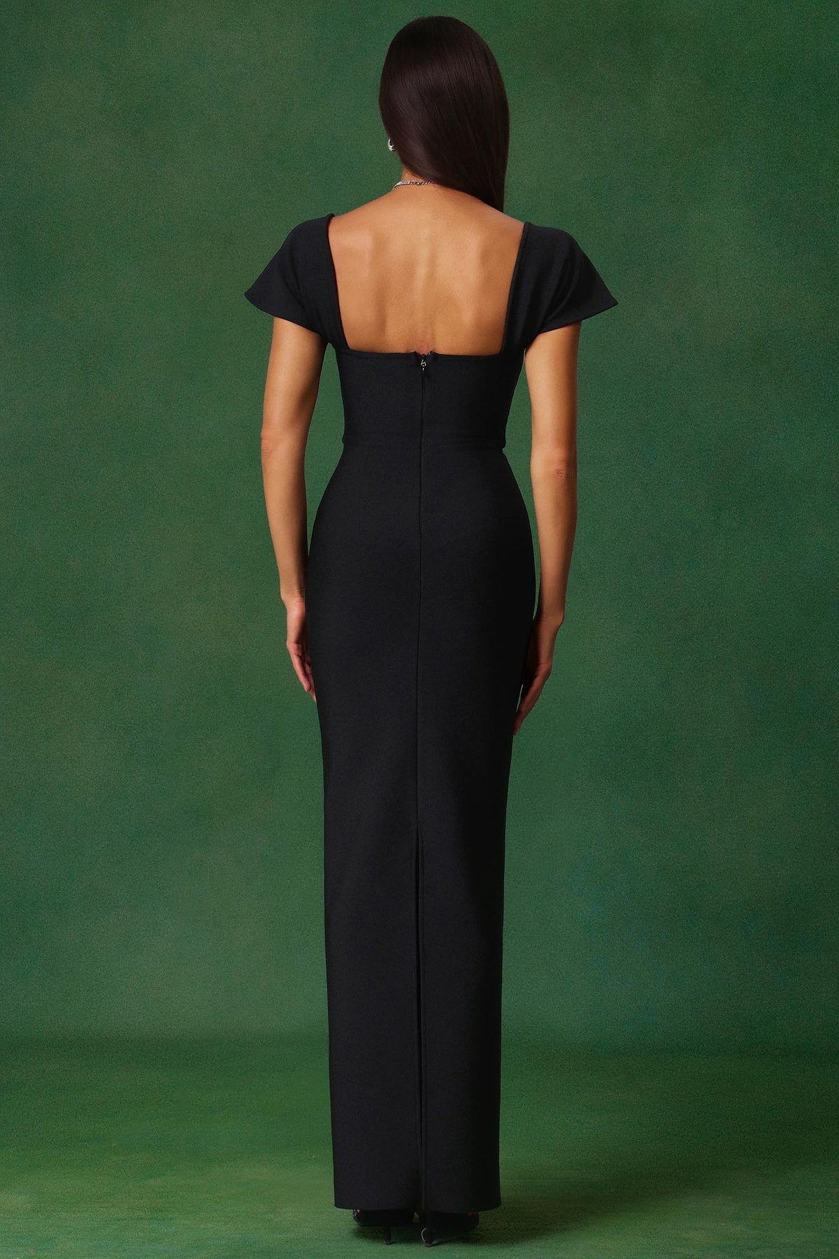 Romelle Short Sleeve Diamond Bandage Maxi Dress