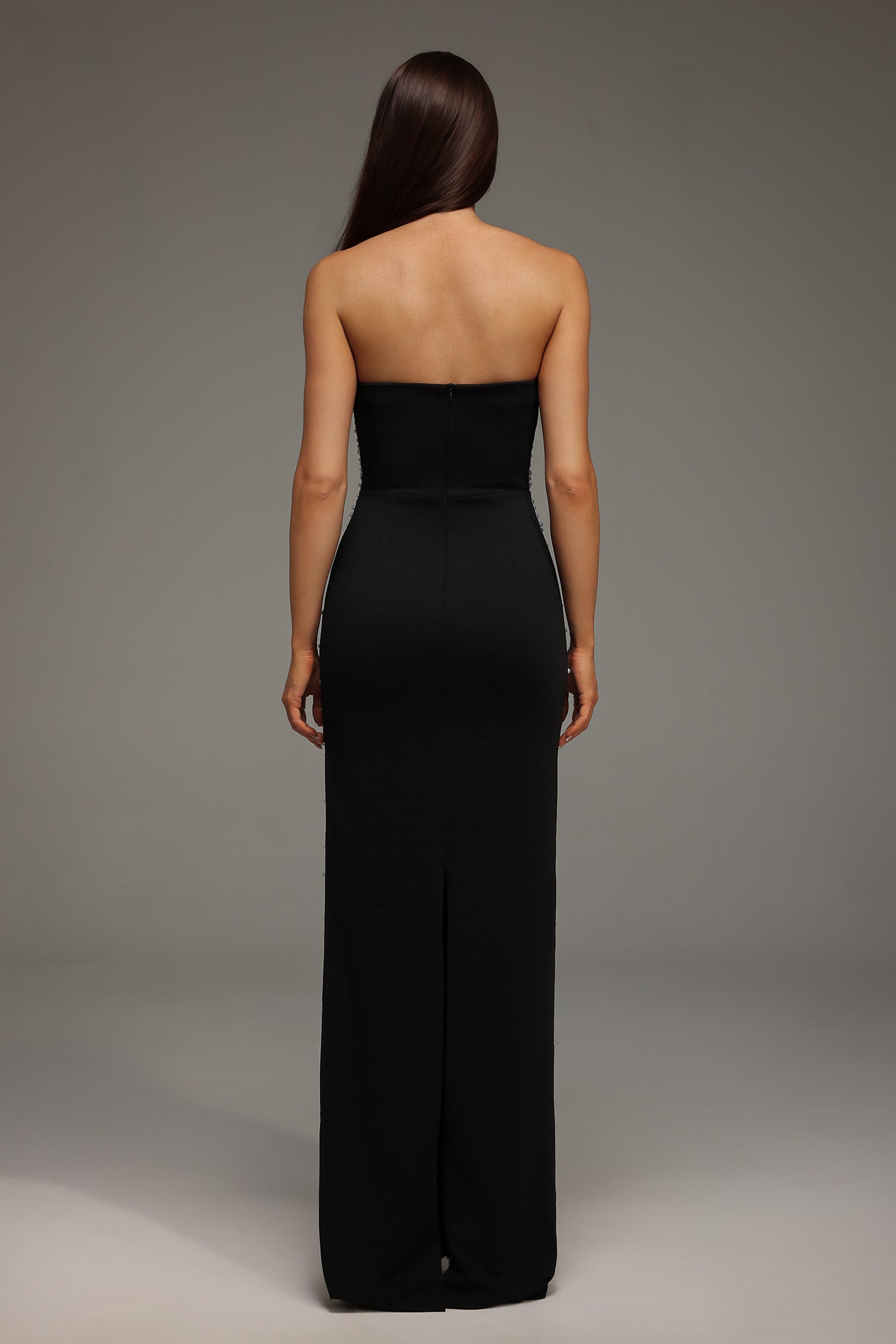 Karin Sleeveless Pearl Bandage Maxi Dress