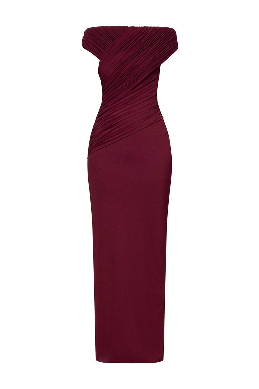 Made to Shine Yellow Off Shoulder Ruched Maxi Dress