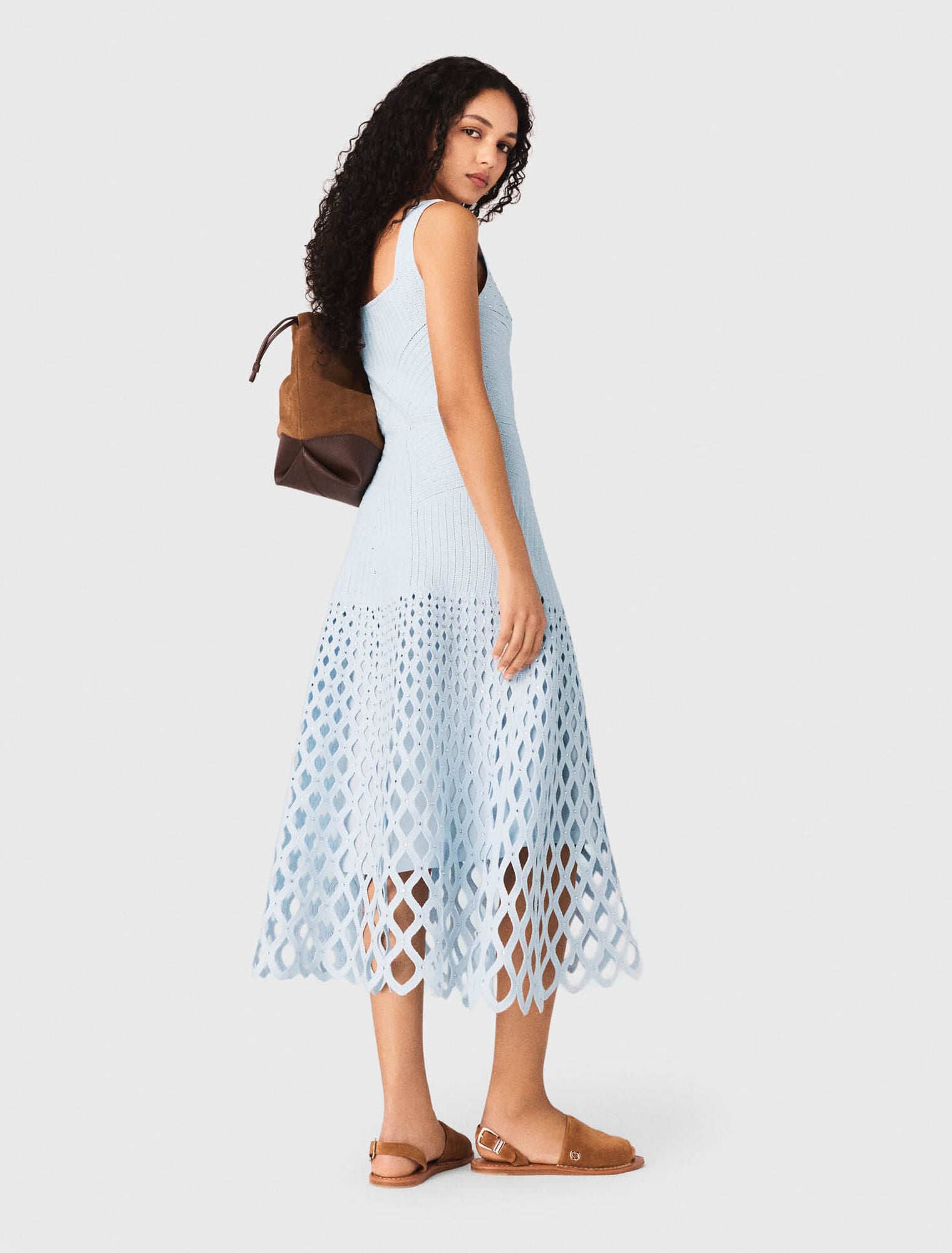 Crochet dress with removable lining