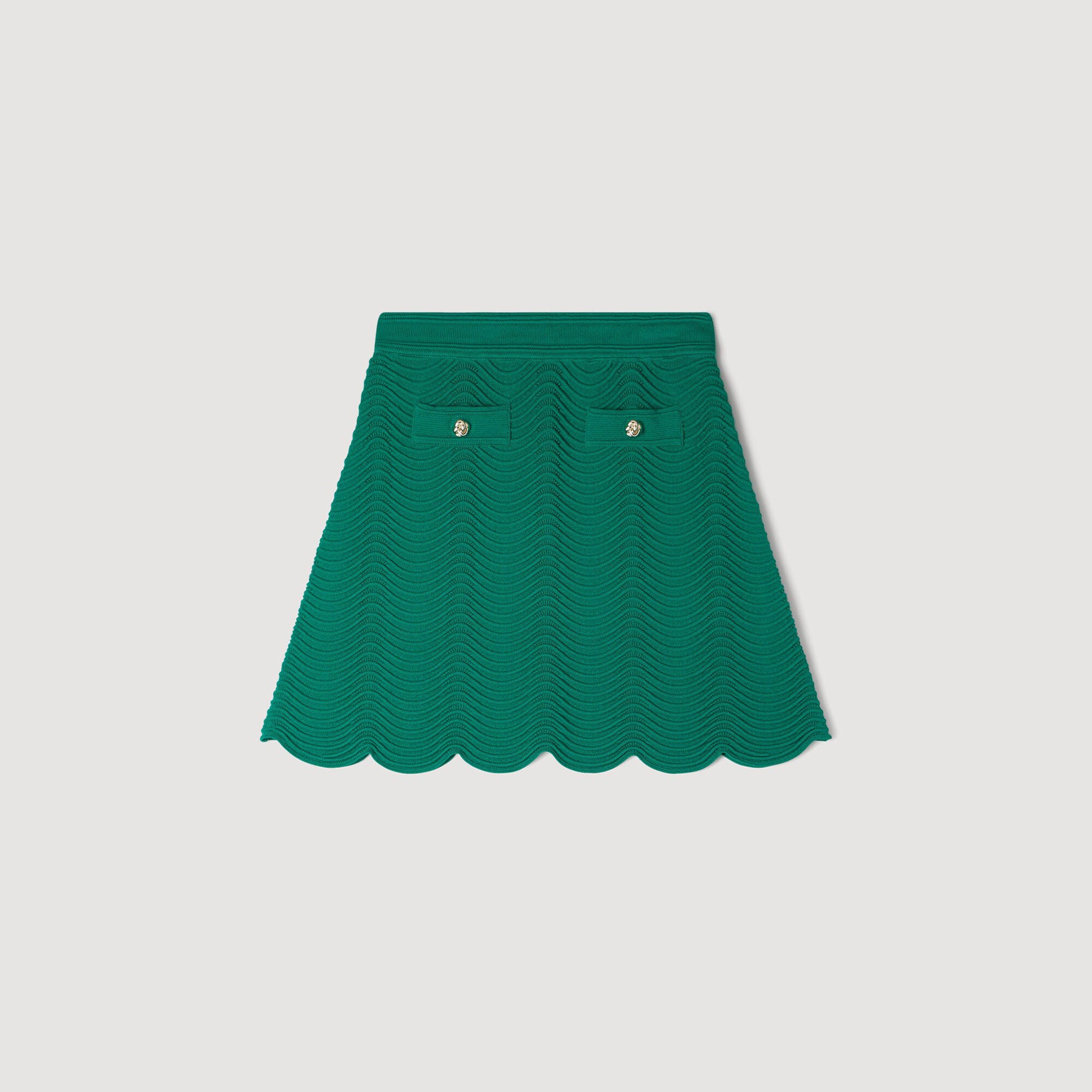 Mini decorative knit skirt