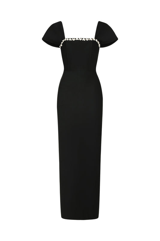 Romelle Short Sleeve Diamond Bandage Maxi Dress