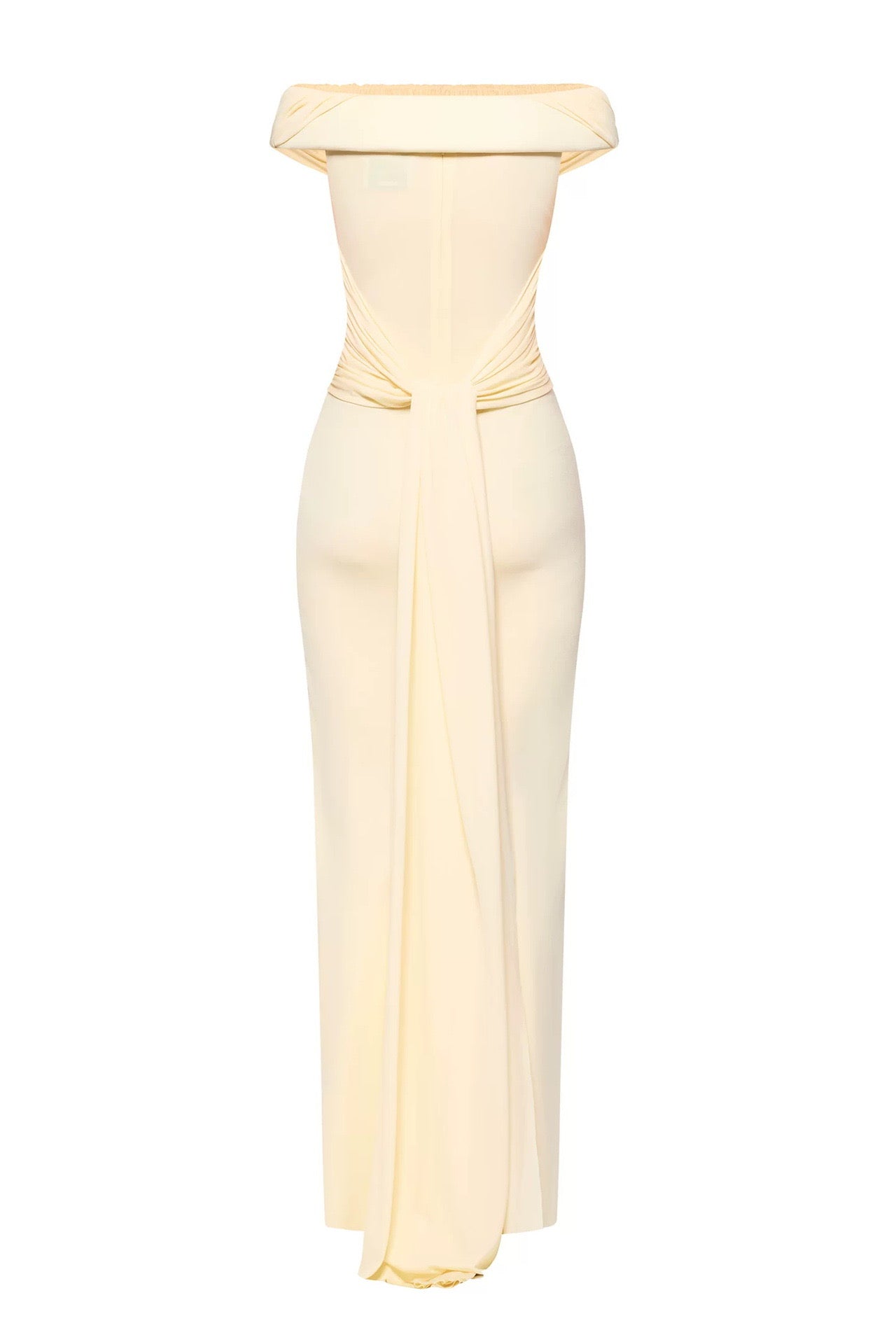 Made to Shine Yellow Off Shoulder Ruched Maxi Dress
