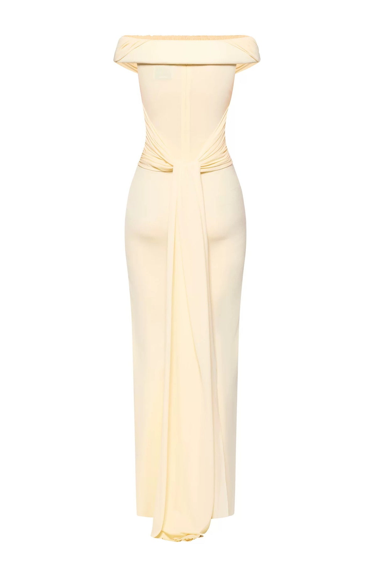 Made to Shine Yellow Off Shoulder Ruched Maxi Dress