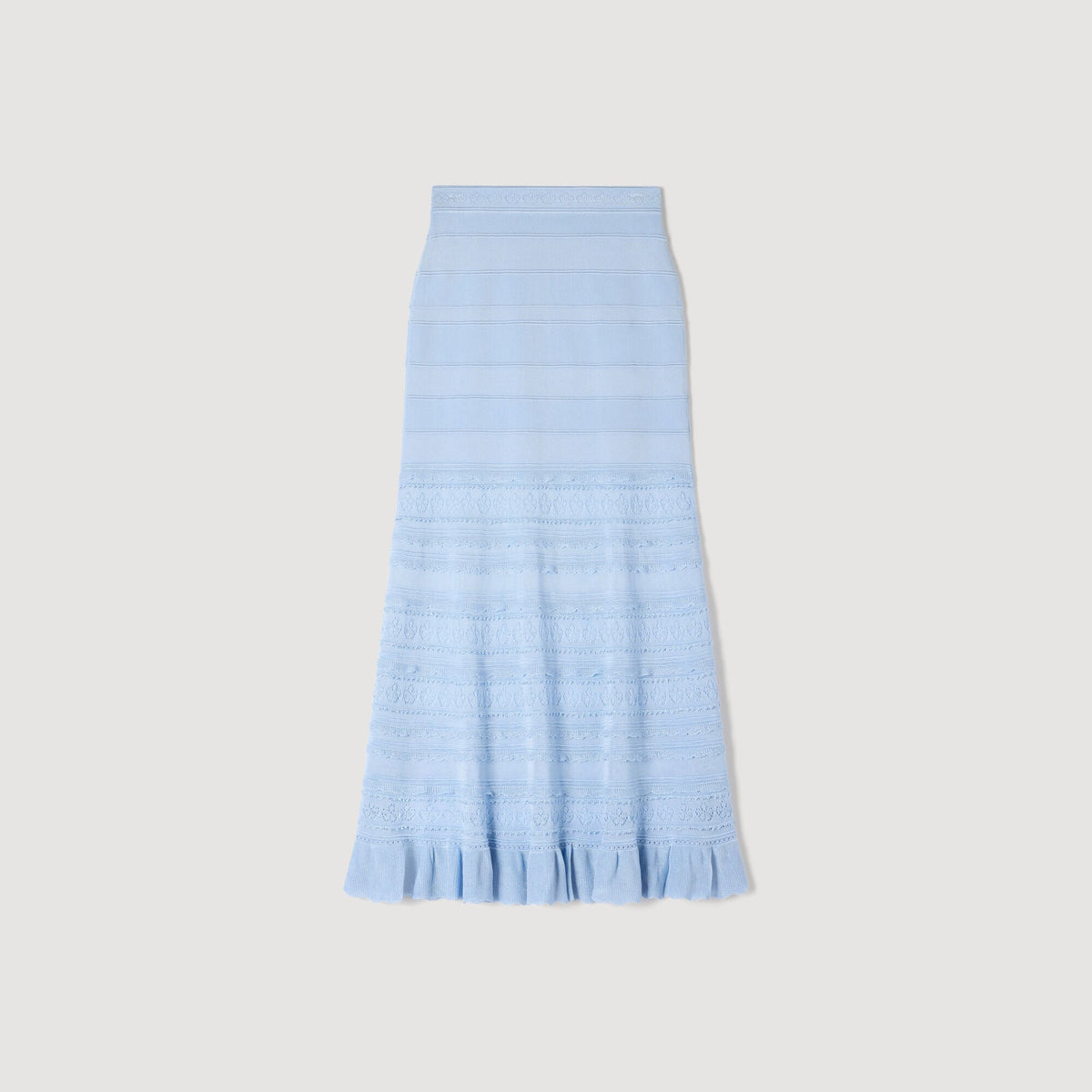 Pointelle knit maxi skirt