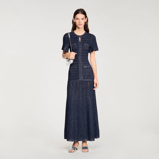 Rhinestone knit maxi dress