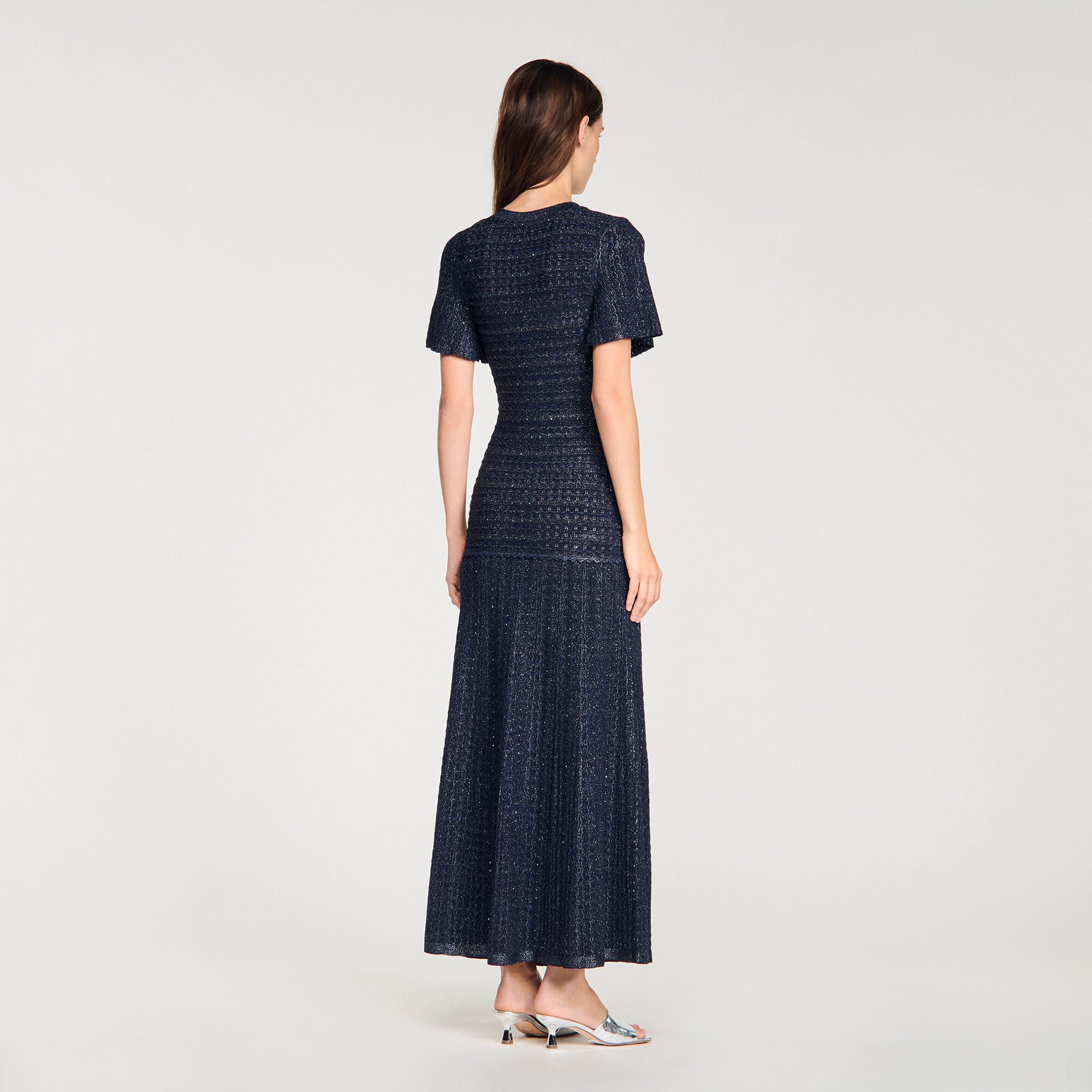 Rhinestone knit maxi dress