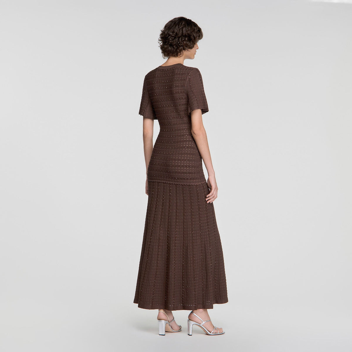 Rhinestone knit maxi dress - Women | Sandro