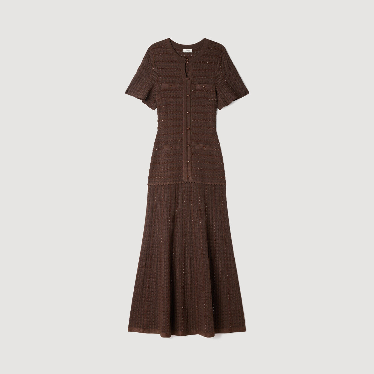 Rhinestone knit maxi dress - Women | Sandro